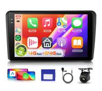 【4+64G】 Hodozzy Carplay Radio Coche para Audi A3 S3 RS3 8P 8V 2008-2012 con GPS/WiFi, Pantalla In-Cell de 9 Pulgadas con Bluetooth 5.0/Android Auto/DSP/Mirror Link/RDS/FM/USB