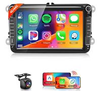 【4+64G】 Hodozzy Carplay Radio Coche para VW Passat Golf Seat Altea Skoda Octavia con USB/USB-C, VW Autorrdio Bluetooth de 7 Pulgadas con Android Auto/32 EQ/FM/RDS/SWC+Cámara de Visión Trasera