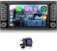 4+64G Radio del Coche para VW Touareg 2004-2011 / Transporter T5 2004-2009 - Carplay inalámbrico y Android Auto WiFi GPS - Steer Pantalla Dividida con Control de Volante + Cámara de Marcha atrás