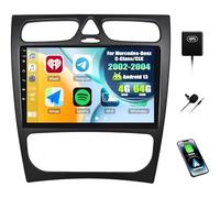 [4+64G] SIXWIN Android 13 Radio Coche para Mercedes-Benz C-Class/CLK (4 Doors) 2002-2004 con CarPlay&Android Auto&Mirror Link,9 Pulgadas Pantalla Táctil con Bluetooth/WiFi/GPS/FM/RDS/USB 32EQ