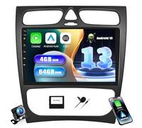 [4+64G] SIXWIN Android 13 Radio Coche para Mercedes-Benz C-Class/CLK (4 Doors) 2002-2004 con CarPlay&Android Auto,9 Pulgadas Pantalla Táctil con Bluetooth/WiFi/GPS/FM/RDS/USB 32EQ con Cámara Trasera