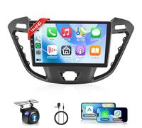 4+64G Wireless Carplay Radio de Coche para Ford Transit Custom Tourneo 2013-2018 9 Pulgadas HD Android 13 Radio con Android Auto GPS Mirror Link Bluetooth WiFi/FM/RDS/EQ/SWC/USB Cámara Trasera