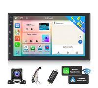 [4+64GB] Hikity 7'' Wireless CarPlay Radio Coche 2 DIN Pantalla Tactil Touchscreen Autoradio Bluetooth con Dab/Dab+ Wireless Android Auto Mirror Link GPS DSP WiFi RDS FM Cámara de Marcha Atrás