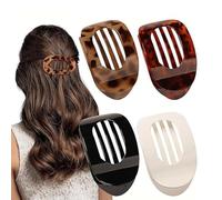 4/6Pcs Flat Claw Clips, Round Flat Hair Clips for Women, Duckbill Hair Clip for Thick Thin Hair (4Pcs-B)