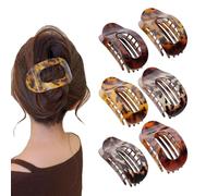4/6Pcs Flat Claw Clips, Round Flat Hair Clips for Women, Duckbill Hair Clip for Thick Thin Hair (6Pcs-B)