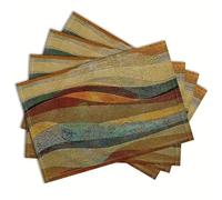 4/6pcs Placemat Washable Place Mats Placemats Heat Resistant Burlap for Dining Tables Kitchen Table para restaurantes(4 PCS)