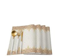 4/6pcs Placemats Bohemian Retro Style Mats for Dining Table Home Kitchen Decor Accessories Linen Coasters Pad para restaurantes(Type 4,4pcs)