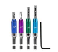4/7Pcs Self Centering Drill Bit Set 5/64''-1/4'' Hex Shank Self Center Hinge Drill Bits Tool for Woodworking Window Door Hinge(4pcs)