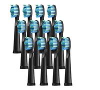4/8/12/16 cabezales de repuesto, compatibles con cepillos dientes eléctricos Seago y Fairywill. Recambio cerdas for limpieza dental(12 Pcs black)