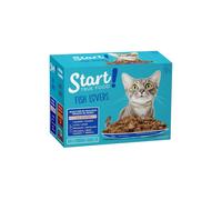 4.8 KG 48 sobres x 100 g Start Cat Selección de Pescados sobres en gelatina para gatos