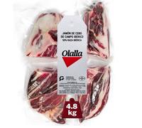 4.8 kg Jamón de Cebo de Campo Ibérico 50% Raza Ibérica Olalla Entero Deshuesado en Cuartos - Jamon Iberico de Elaboracion Tradicional - Embutidos ibéricos