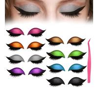4/8 pares Parche De PestañAs Lazy Eye Shadow,Pegatinas Reutilizables 2 En 1 Con PestañAs Postizas Y Sombras,Pegatinas Autoadhesivas Impermeables Para Sombra (8*Varios, Talla)