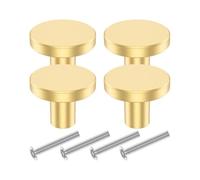 4/8 pomos antiguos for cajón de armario, de latón macizo, redondos, for decoración del hogar, con un solo orificio central.(4pcs)