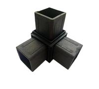 4/8 Uds 40X40 tubo cuadrado conector de tres vías tubo de plástico aleación de acero inoxidable conexión de carga cuadrada accesorios de barandilla (Size : 4PCS)