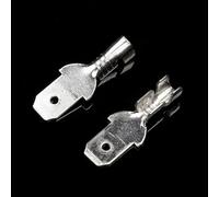 4.8mm 100Pcs Electrical Wire Insulated Crimp Terminal Connectors Silver 0.75-2.5mm2 Spade Terminal Wire Connector Kit
