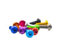 4-8pcs M3/M3.5 Tornillos de máquina con cabeza de botón de hexagonal hueco en aleación de aluminio colorida para electrónica y electrodomésticos, M3x14mm