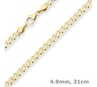 4,9mm Pulsera Cadena Ancha Pulsera Oro Joyas Brazo De 333 Oro Amarillo 21cm