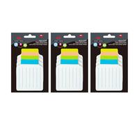 4 A divisor notas adhesivas, notas de notas, 3 3/8 x 2 3/4 pulgadas, papel blanco, forrado, 15 hojas/separador, 4 separadores/paquete, 3 paquetes/juego, 180 hojas en total, AAAA 4A 40607