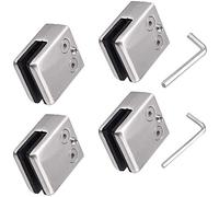 4 Abrazaderas de Cristal, Pinzas de Acero Inoxidable 304 Con 2 Llaves Hexagonales, Para Cristal de 8 a 10 mm, Soporte Ajustable, Parte Trasera Plana Para Barandilla