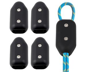 4 abrazaderas de cuerda de 3/8 pulgadas - Pinzas de plástico reutilizables para cuerdas de nailon y trenzadas de 7 a 8 mm, cierres de bucle ideales para cuerdas de escalada