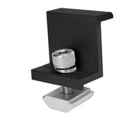 4 abrazaderas de extremo de panel solar, aleación de aluminio, accesorios de montaje fotovoltaicos para paneles solares para sistema de estanterías de paneles, se adapta a alturas de marco de 30 mm