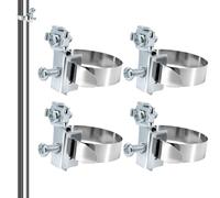 4 abrazaderas de tubo de tierra, diámetro 8 - 52 mm, abrazadera de tierra, abrazadera de tierra de acero inoxidable V2A, galvanizado, ajustable, abrazadera de tierra para distribuidor, bridas de