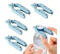 4 Abridores De Botellas Multifuncionales, Abrebotellas 3 En 1, De Plástico, Con Tapón De Rosca, Abridor De Botellas De Plástico Divertido Para Personas Mayores, Debilidad De Manos (Azul)