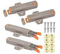 4 abridores de puerta de presión con 8 tornillos y pegatinas, 30 N, para armario, armario de cocina, cajones, 4 unidades