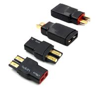 4 adaptadores de enchufe en T macho y hembra compatible con convertidor inalámbrico TRX para cargador de batería RC Slash