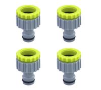 4 adaptadores de grifo, conector de manguera de jardín, conector de manguera de plástico de 1/2 pulgadas de 3/4 pulgadas, conector de rosca de jardín 2 en 1, para grifo (verde)