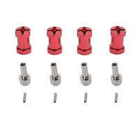 4 adaptadores hexagonales de 12 mm con tuercas, adaptador de extensión de cubo de rueda de aleación de aluminio para coche RC 1/10 de 20 mm de longitud (rojo)