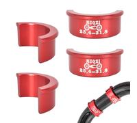 4 adaptadores para manillar de bicicleta, manguito de manillar, vástago espaciador de bicicleta, aleación de aluminio, ligero, resistente a la corrosión, instalación rápida, 25,4 a 31,8 mm (rojo)