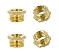 4 adaptadores reductores de rosca de latón, 1/2 rosca macho a rosca hembra de 1/4, conector de tubo hexagonal para grifo, barril, tanques de agua de lluvia, manguera de jardín (1/4)