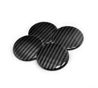 4 adhesivos de aluminio de 50 mm con patrón de rayas de fibra de carbono compatibles con centros de rueda estándar