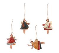 4 adornos colgantes de ángel bailarín de metal para Navidad, para fiestas en casa.