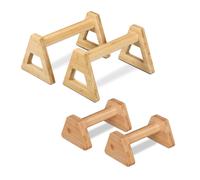 4 agarraderas flexiones bambú Soporte flexiones brazos madera Equipamiento gym
