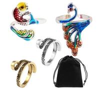 4 agujas de ganchillo ajustables con 1 bolsa de almacenamiento, agujas de ganchillo para tejer a mano, accesorios de ganchillo de metal, anillos de ganchillo, anillos de ganchillo, herramientas de