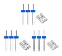 4 agujas dobles para máquina de coser y prensatelas arrugadas de 234 mm para costuras decorativas y efectos de tela plisada (9 ranuras)
