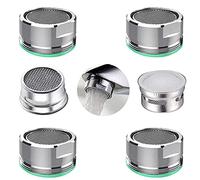 4 aireadores de grifo de cocina y baño, 2 paquetes de piezas de repuesto de filtro de aireador, con carcasa de latón de 15/16 pulgadas, 24 mm, filtro de grifo aireador de rosca externa, con junta