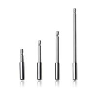 4 Alargadores de Broca (60/75/100/150mm) - Portabrocas Largo Hexagonal 1/4" Antideslizante para Destornillador/Atornillador/Taladro