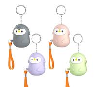 4 alarmas de bolsillo para mujeres: alarma personal de 130 dB con iluminación LED y llavero, alarma de autodefensa estilo pingüino, para mujeres, niños, ancianos, turno de noche