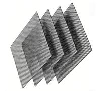 4 alfombrillas antiadherentes de fibra de vidrio para hornear, fácil de limpiar, reutilizable, para pescado, verduras, carne, 40 x 40 cm, negro (36 x 42 cm)