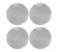 4 alfombrillas antiadherentes de fibra de vidrio para hornear, fácil de limpiar, reutilizable, para pescado, verduras, carne, 40 x 40 cm, negro (negro, redondo, 40 cm)