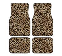 4 alfombrillas de coche con estampado de piel de leopardo, parte delantera y trasera, parte trasera de goma antideslizante, ajuste universal, SUV, furgonetas, sedanes, camionetas
