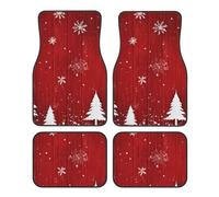 4 alfombrillas universales de madera de Navidad para automóvil, antideslizantes, para SUV, furgoneta, camión, sedán, 4 unidades