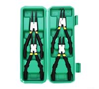 4 alicates de clip para montaje y desmontaje mecánicos con herramientas de extracción de anillo de retención de nariz recta y doblada