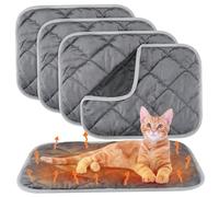 4 almohadillas autocalentables para gatos de 16.0 x 20.0 in, suaves y acogedoras, antideslizantes, alfombrillas lavables para mascotas para interiores y exteriores, almohadillas térmicas grises.