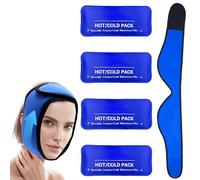 4 almohadillas de enfriamiento faciales gel de muelas del juicio, manos libres, paquetes de refrigeración suaves TMJ para aliviar el dolor y el dolor después de la cirugía facial, eliminación de edema
