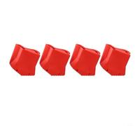 4 almohadillas de goma antideslizantes de repuesto para patas de escalera telescópicas, 45 x 34 mm, color rojo, con ranuras profundas para máximo agarre y F