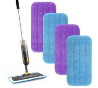 4 almohadillas de limpieza de microfibra para Swiffer WetJet, reutilizables, lavables a máquina, para madera dura, laminado, azulejos (30 x 14 cm)